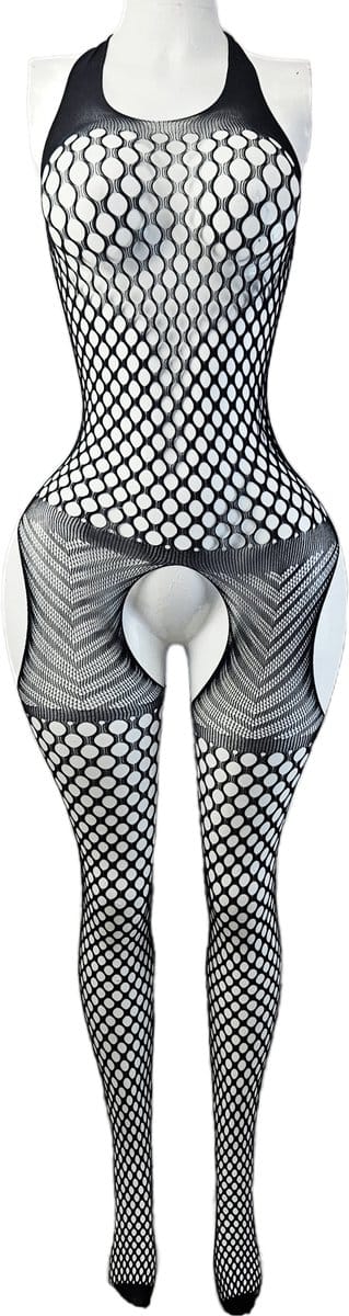 BamBella ® - Panty pak -Onesize - body suit - Dames - Onesize - Erotische jumpsuit van kant lingerie zwart