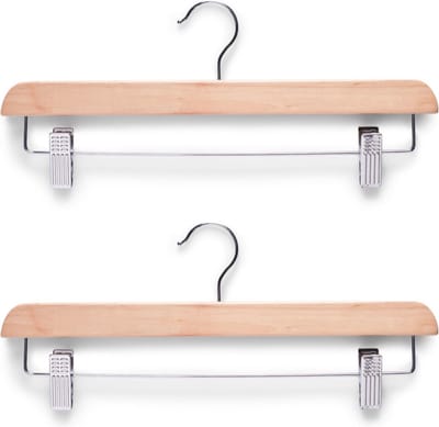Zeller Kledinghanger - 2x - hout - 36 cm - luxe broek/rokhanger