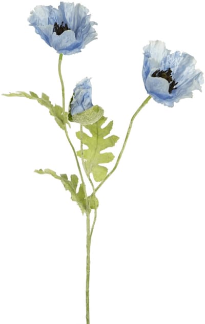 Easyplants | Kunstbloem Poppy 73 cm blauw | Zijde | Nepbloemen | blauw | Onderhoudsvrij | Kant-en-klaar