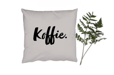 Sierkussens - Kussentjes Woonkamer - 50x50 cm - Koffie - Taupe - Quote