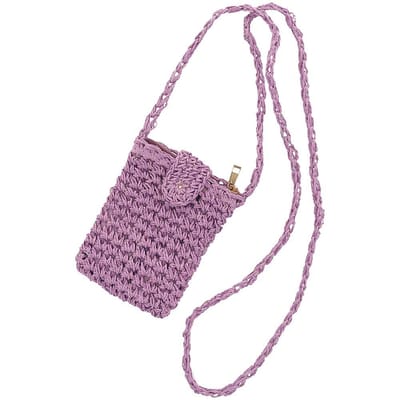 Telefoontas Dames - Gevlochten Stro - Telefoontasje - Telefoontasje dames crossbody - Telefoontasje dames - Telefoon tasje
