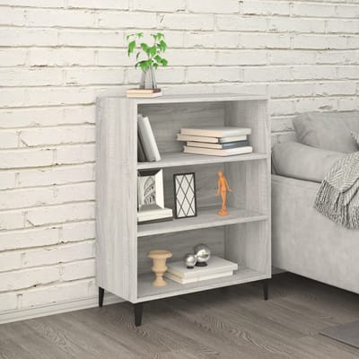 vidaXL - Dressoir - 69,5x32,5x90 - cm - bewerkt - hout - grijs - sonoma - eikenkleurig