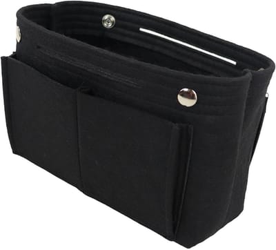 Dailygoods - Zwarte Vilt Opbergzak met Grote Capaciteit voor Handtassen - 1 Stuk