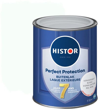 Histor Perfect Protection Buitenlak - Houtlak - Houtverf voor Buiten - Hoogglans Verf voor Hout - Buitenverf - Verkeerswit RAL 9016 - 0.75 L