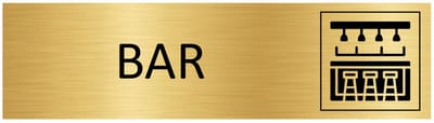 CombiCraft deurbordje Bar in goud met tape - 165 x 45 mm