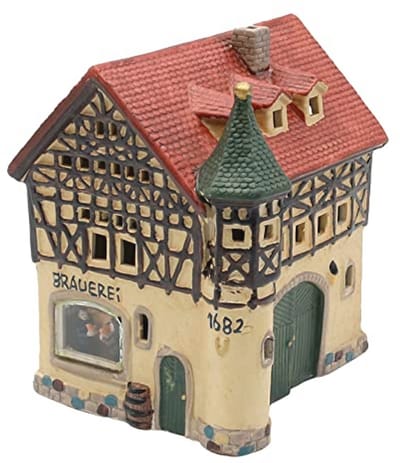 Windlicht huis van porselein - sfeervolle decoratie voor binnen en buiten - 15 x 16 x 17 cm