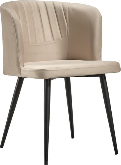 Soof&Tess - Set van 2 - Siena Eetkamerstoel - Beige - Fluweel - Velvet - Industrieel - Met armleuning - Easy Clean Stoffen - Hoge Kwaliteit