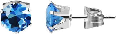 AKZENT Akzent Unisex oorbel Akzent oorknopjes van roestvrij staal met zirkoniasteentjes, blauw