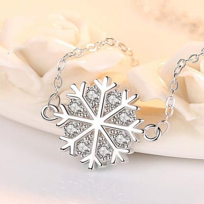 Sneeuwvlok Ketting Dames Sterling Zilver S925 Sleutelbeenkettinkje Ins Eenvoudige En Koude Wind ,Kleine Mensen Geven Cadeaus Aan Vrienden zilver