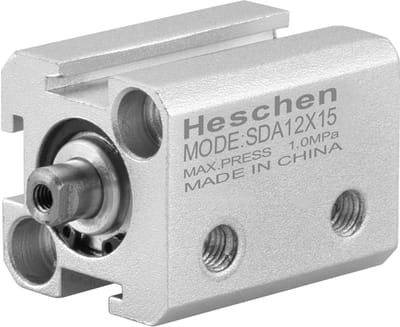 Luchtcilinder - Pneumatische cilinder - Industriële automatisering - Dubbelwerkend - 12mm boor 15mm slag - Aluminium