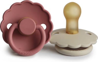 Frigg fopspeen - maat 1 0-6 maanden - 2 stuks - daisy - cream - powder blush