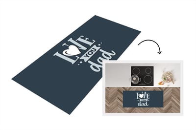 Keukenloper - Loper keuken - Vaderdag - Spreuken - Quotes - Love you dad - 120x50 cm - Keukenloper vinyl