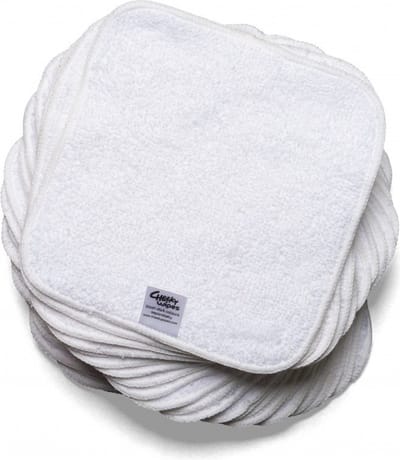 Cheeky Wipes Organisch Katoenen wasbare billendoekjes - Wit - 25 stuks - Herbruikbaar - Antibacterieel - Wasbare babydoekjes