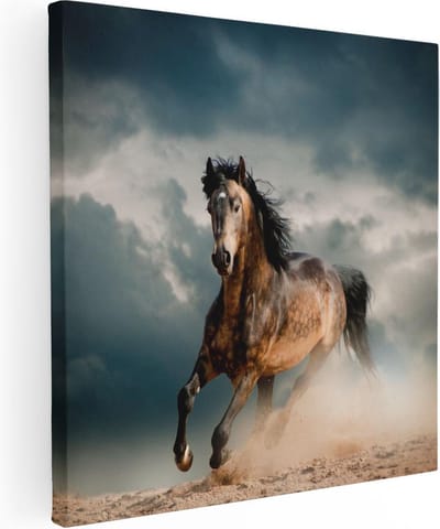 Artaza Canvas Schilderij Paard - 80x80 cm - Wanddecoratie Dieren - Muurdecoratie Woonkamer - Schilderijen Op Canvas