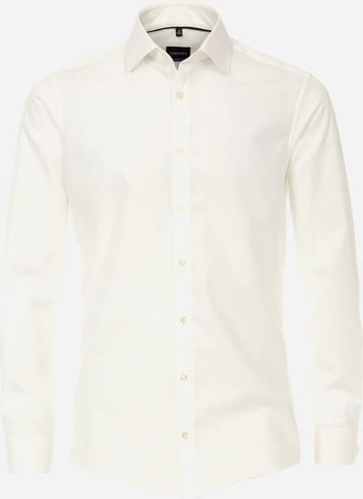 VENTI modern fit overhemd - popeline - beige met dubbele manchet - Strijkvrij - Boordmaat: 38 (EU maat: S)
