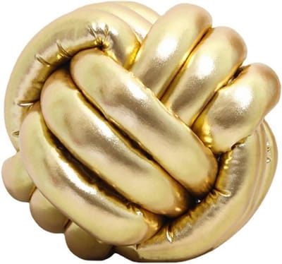 Sierkussen Bal - Geknoopt Kussen - Woondecoratie - Handgemaakt Ontwerp - 28 cm Diameter - Goud