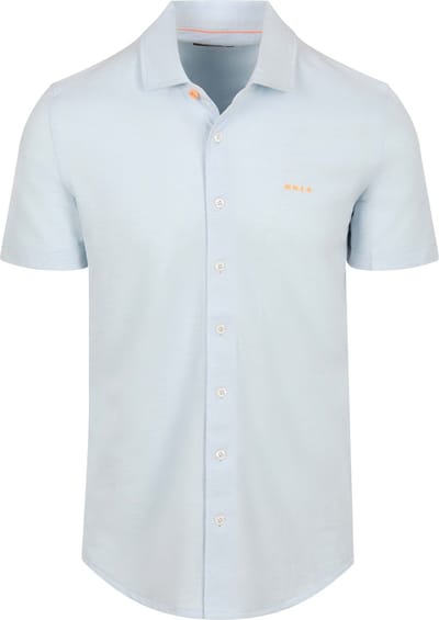 NZA Overhemd Short Sleeve Piqué Sky Blauw - Overhemden Casual