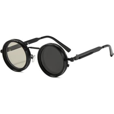 Lunettes de soleil ND9 à ajustement réglable, gradation, pour la pêche, la conduite, double filtre, personnalisées et tendance, résistantes aux UV black