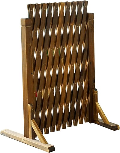 Houten Plantenstandaard - Uitschuifbaar Scherm - Klimplanten Ondersteunen - Duurzaam Gekarboniseerd - 250cm x 140cm - Bruin
