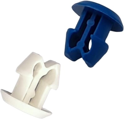 Nylon Klinknagels - Kunststof Clips - Kentekenplaten Bevestigen - Zonder Gereedschap te Monteren - 100 Stuks - Blauw en Wit