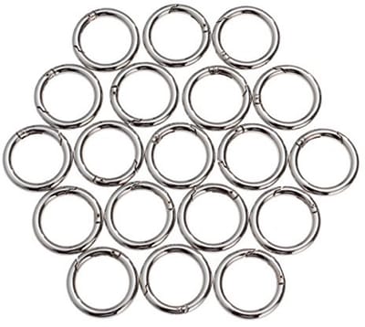 20 Stuks Ronde Karabijnhaak Sleutelhanger Springringen - Zilver