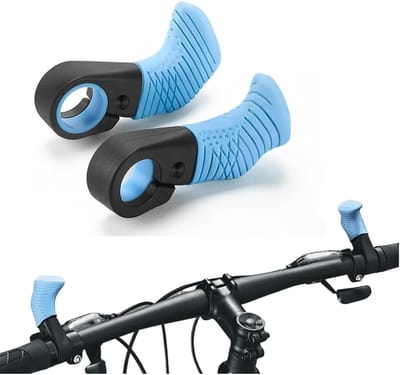 Fietsstuurgrepen - Handvatten Nylon - Comfortabel Fietsen - Ergonomisch Ontwerp - 222 mm - Blauw