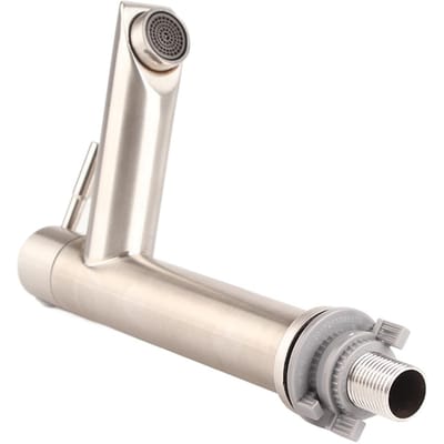 Robinet d'eau froide unique en acier inoxydable G1/2 brossé pour lavabo, accessoire de salle de bain, plat simple white