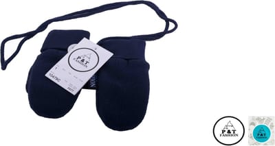 P&T Wanten Baby met Touwtje - Micro Fleece - Donker Blauw - 0-1j