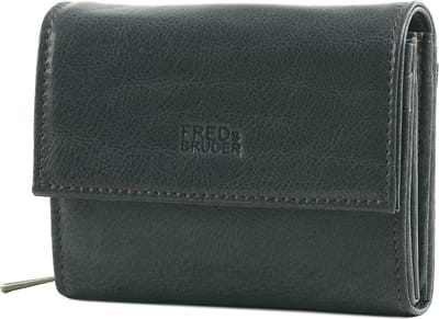 FREDsBRUDER Leren Portemonnee My Old Friend Flap Wallet Dusty Blue Blauwgrijs
