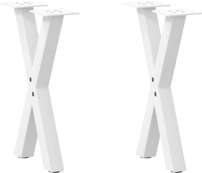Tafelonderstel Salontafelpoten X-vormig 2 stuks 28x42 cm Wit Staal