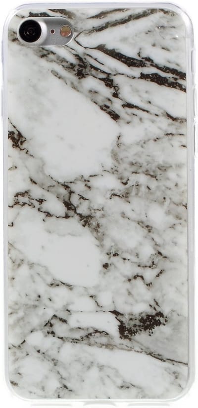Peachy Marmer TPU hoesje geschikt voor iPhone 7 8 SE 2020 SE 2022 Witte case Marble hoesje cover