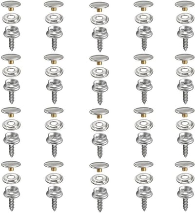 20-delige RVS Drukknop Set - Metalen Drukknoppen voor Tent, Zeil en Meubelbekleding