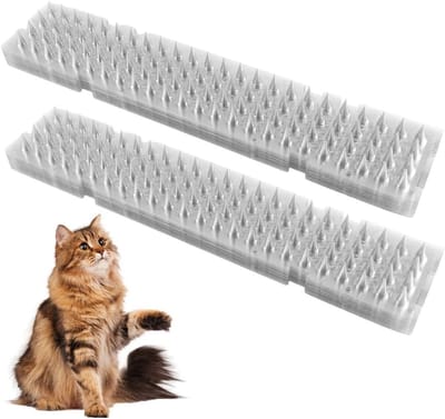 Flexibele kattenafweermat met doornrooster, 20 stuks, 42 x 8,3 cm, diervriendelijke bescherming voor tuin, bloembed en balkon tegen kattenpoep en schade