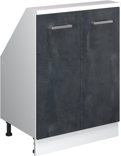 Vicco Rion Kast voor schuine wand – met 2 deuren Zwart beton/wit