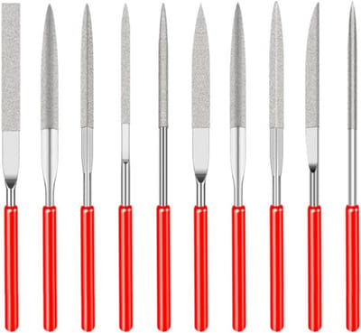 10-delige Mini Diamantvijl Set voor Precisie Slijpen en Polijsten van Glas en Metaal