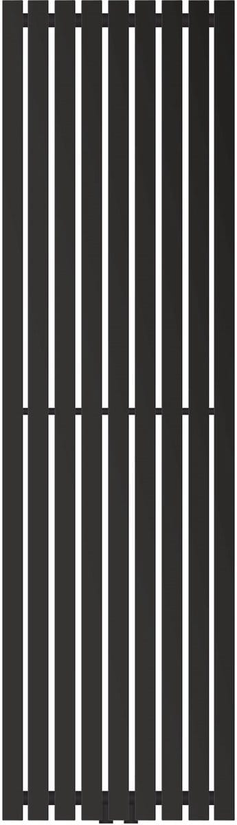 Badkamer radiator middenaansluiting 480x1600 mm zwart met universele thermostaatkraan LuxeBath