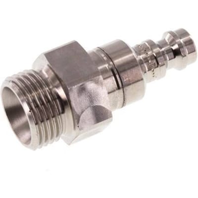 RVS 306L DN 5 Luchtkoppeling Insteeknippel G 3/8 inch Buitendraad Double Shut-Off - CLP5-M-SSL-SV-P-038