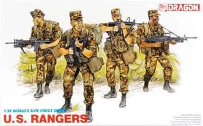 Dragon Modelbouwpakket Militaire voertuigen - 3004 U.S. Rangers - Worlds Elite Force Series - Figuren Plastic - 1:35 - Modelbouw