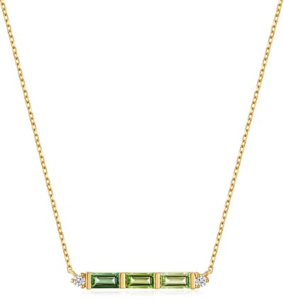 Ania Haie AH NAU005-02YG Twilight Garden Dames Ketting - Collier - Sieraad - Schakelketting - 14 Karaat Goud - Toermalijn - Anker - 4 mm breed