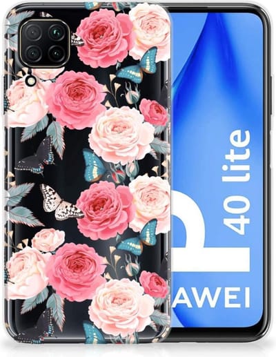 Huawei P40 Lite TPU Case Butterfly Roses