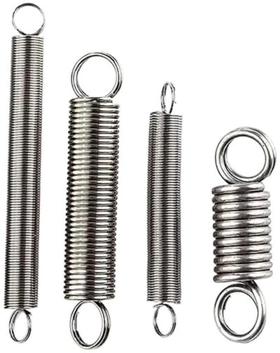 Spanveren Roestvrij Staal - Trekveren Set - Productie Onderhoud - Dubbele Haak Ontwerp - 2 Stuks 60mm - Zilverkleurig