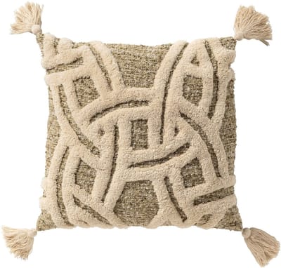 Dutch Decor RILEY - kussenhoes 45x45 cm - geometrisch ontwerp - getuft - Sponge - groen - met rits - zonder binnenkussen