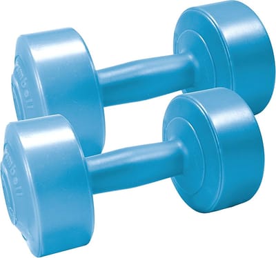 Set van 2 Halters van 2 kg - Kunststof Gewichten Groen voor Fitness en Training