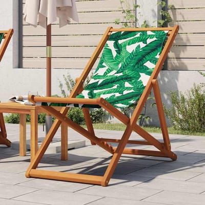 Strandstoel - Ligstoel Tuinstoel - Ontspannen Buiten - Verstelbaar in 3 posities - 110 kg - Bladpatroon