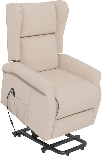 YYchan Relaxfauteuil - Elektrische Sta-op Stoel - Seniorenstoel met Opstahulp - Max. 200 kg - Comfortabel Stof - Crème Wit