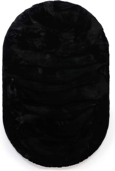 Vloerkleed ovaal hoogpolig - Comfy plus zwart 100x150