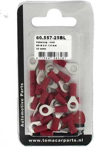 Kabeloog M5 rood 25 stuks blister