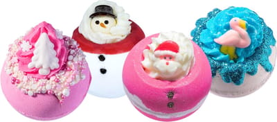 Sajovi Cadeauset Kerst Badbruisballen - Sajovi Bruisbal Pink Christmas - Sajovi Bruisbal Flamingo Ho-Ho - Sajovi Bruisbal Father Blissmas