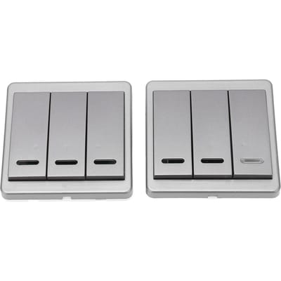 Interrupteur de commande à distance 3 gangs, interrupteur de commande intelligent sans fil pour chambre à coucher, 170-240 V gray
