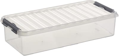Sunware - Q-line opbergbox 6,5L transparant metaal - 48,5 x 19 x 10,5 cm
